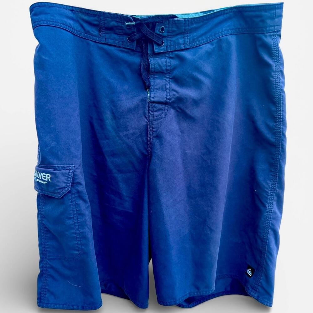 Quiksilver Board Shorts Mens 34 Blue Surf Swim Beach Lightweight